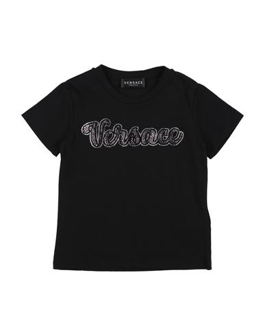 Shop Versace Young Toddler Girl T-shirt Black Size 4 Cotton, Glass