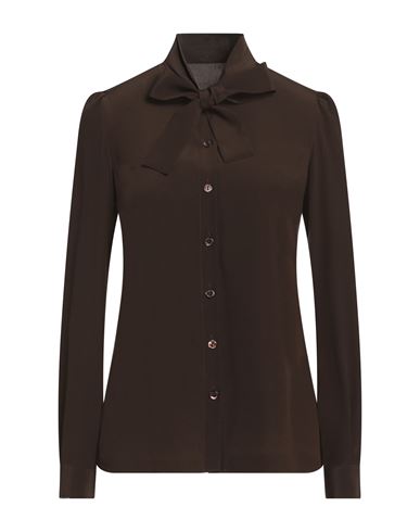 Dolce & Gabbana Woman Shirt Dark Brown Size 4 Silk