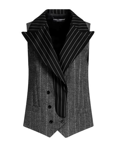 Dolce & Gabbana Woman Tailored Vest Black Size 8 Silk, Alpaca Wool, Wool, Polyamide, Elastane