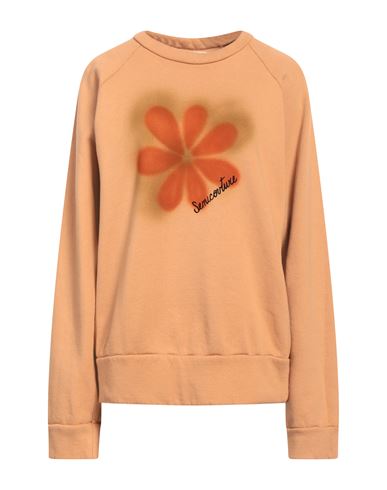 Semicouture Woman Sweatshirt Apricot Size M Cotton, Polyester In Orange