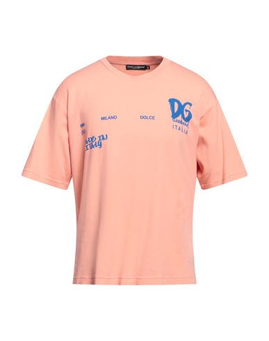 Dolce & Gabbana Man T-shirt Salmon Pink Size 44 Cotton