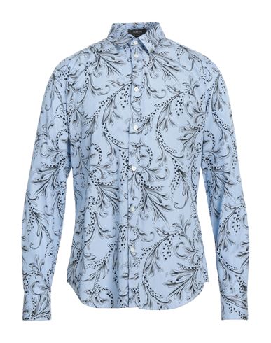Versace Man Shirt Sky Blue Size 16 Cotton