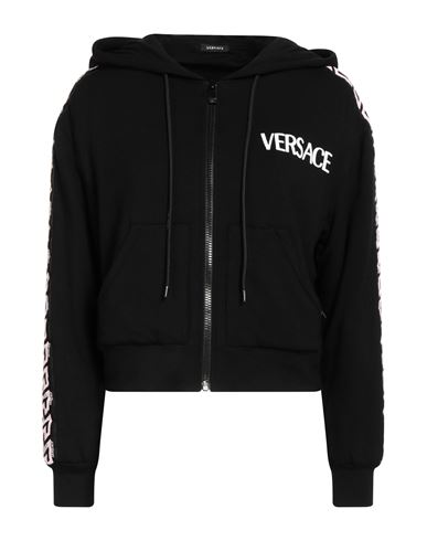 Versace Woman Sweatshirt Black Size 2 Modal, Elastane, Polyester