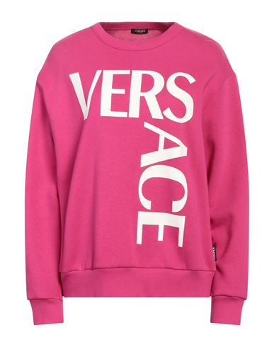 Versace Woman Sweatshirt Fuchsia Size 4 Cotton, Polyester, Elastane In Pink