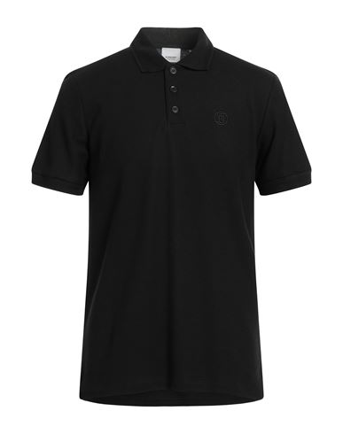 Shop Burberry Man Polo Shirt Black Size M Cotton