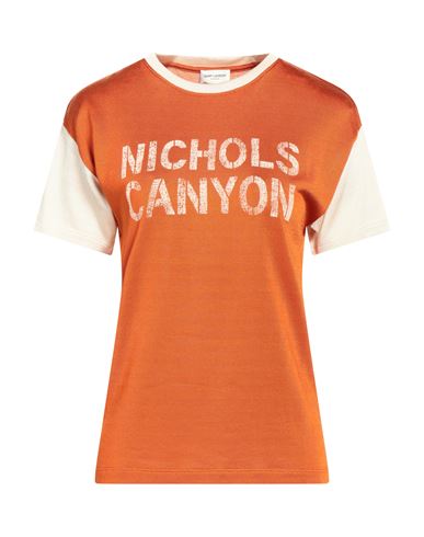 Saint Laurent Woman T-shirt Orange Size L Viscose, Cotton