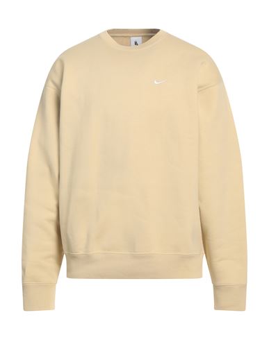 Nike Man Sweatshirt Beige Size L Cotton, Polyester In Beige