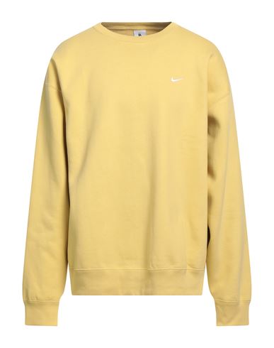 Nike Man Sweatshirt Yellow Size Xxl Cotton, Polyester