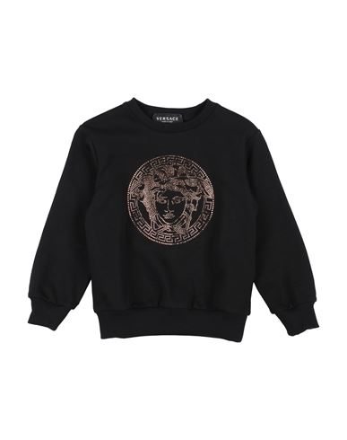 Shop Versace Young Toddler Girl Sweatshirt Black Size 6 Cotton, Glass, Elastane