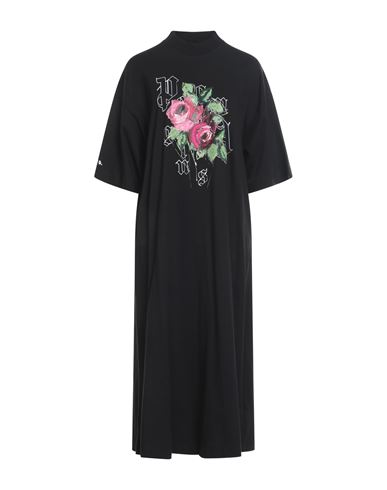 Palm Angels Woman Midi Dress Black Size M Cotton, Wool, Acrylic