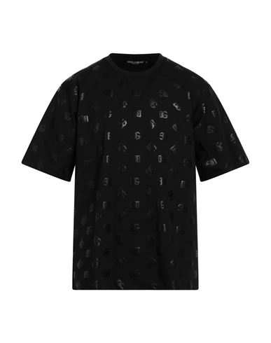 Dolce & Gabbana Man T-shirt Black Size 44 Cotton, Polyamide, Elastane