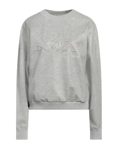Love Moschino Woman Sweatshirt Grey Size 2 Cotton, Elastane