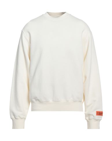 Heron Preston Man Sweatshirt Ivory Size Xl Organic Cotton, Elastane, Polyester In White