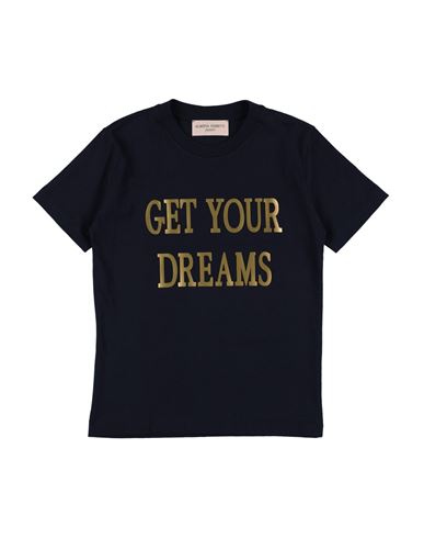 Alberta Ferretti Toddler Girl T-shirt Midnight Blue Size 4 Cotton In Black