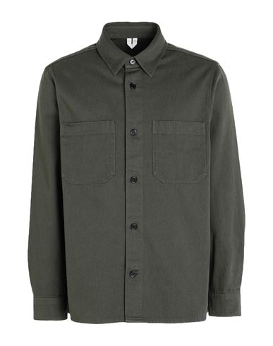 Arket Man Shirt Dark Green Size 44 Organic Cotton