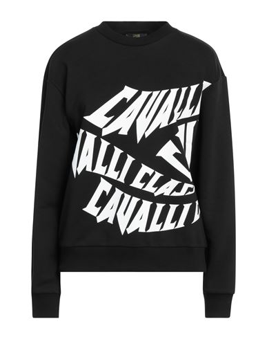Cavalli Class Woman Sweatshirt Black Size Xl Cotton, Polyester
