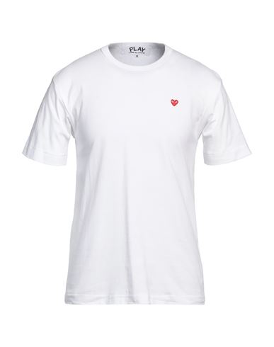 Comme Des Garçons Play Heart-patch Cotton T-shirt In White
