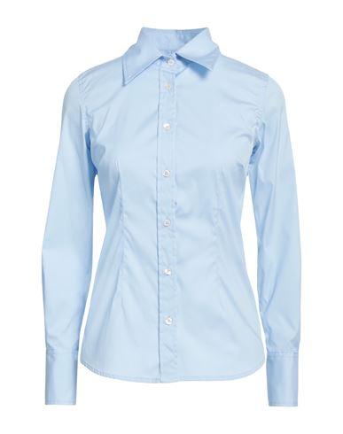 Grifoni Woman Shirt Light Blue Size 10 Cotton, Polyamide, Elastane