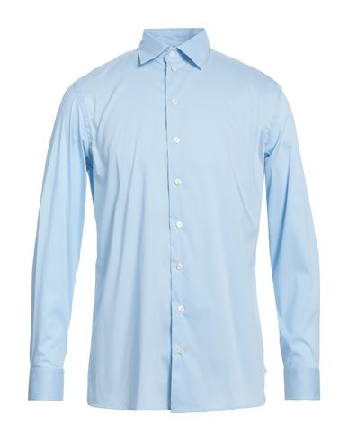 Emporio Armani Man Shirt Light Blue Size M Cotton, Polyamide, Elastane