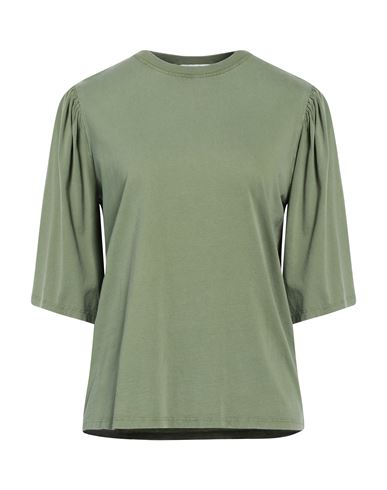 7 For All Mankind Woman T-shirt Military Green Size S Cotton