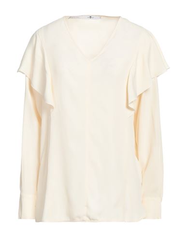 Shop 7 For All Mankind Woman Top Cream Size S Acetate, Silk In White