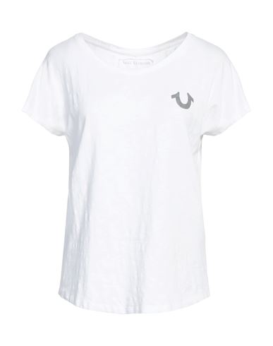 True Religion Woman T-shirt White Size M Cotton, Elastane