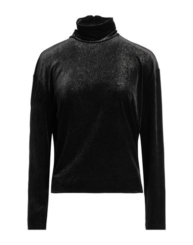 Emporio Armani Woman T-shirt Black Size 12 Polyester, Elastane