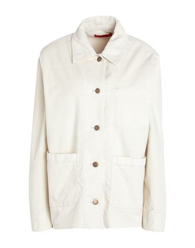 Max & Co . Woman Shirt Ivory Size 6 Cotton, Elastane In White