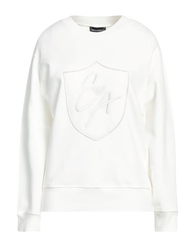 Emporio Armani Woman Sweatshirt White Size 4 Cotton, Elastane