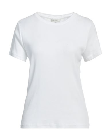 Crossley Woman T-shirt White Size M Cotton, Elastane