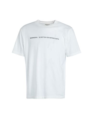 Kangol Man T-shirt Off White Size Xl Organic Cotton