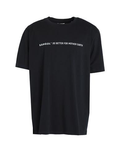 Kangol Man T-shirt Black Size Xl Organic Cotton