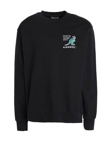 Kangol Man Sweatshirt Black Size Xl Organic Cotton