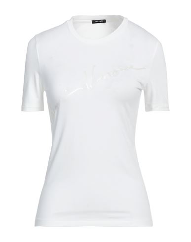 Versace Woman T-shirt White Size 4 Viscose, Elastane