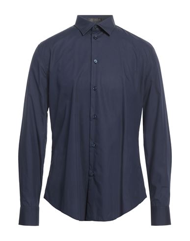 Versace Man Shirt Navy Blue Size 17 Cotton