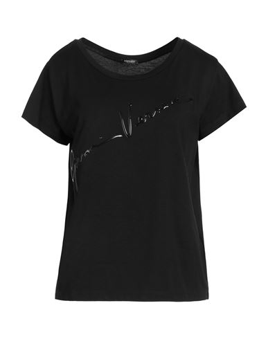 Versace Woman T-shirt Black Size 10 Cotton