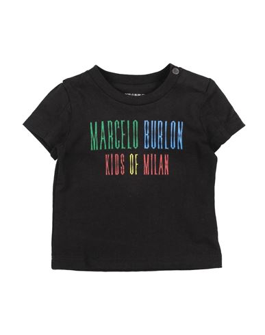 Shop Marcelo Burlon County Of Milan Marcelo Burlon Newborn Boy T-shirt Black Size 3 Cotton