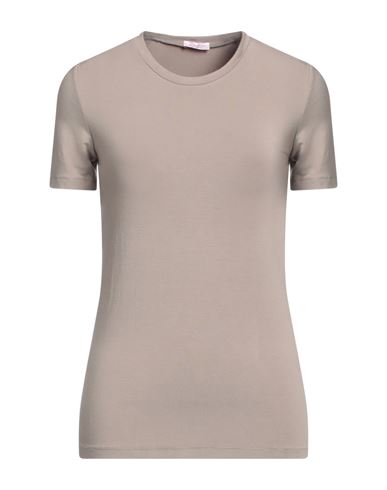 Rossopuro Woman T-shirt Light Brown Size M Modal, Elastane In Beige