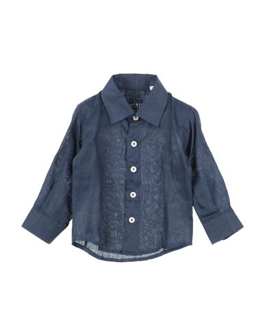 Shop Manuell & Frank Newborn Boy Shirt Midnight Blue Size 0 Linen
