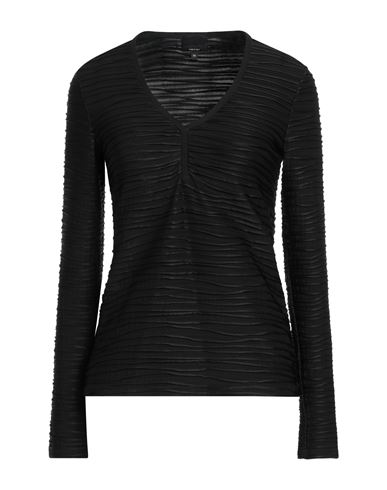 Giorgio Armani Woman Top Black Size 10 Viscose, Polyamide, Elastane, Polyester