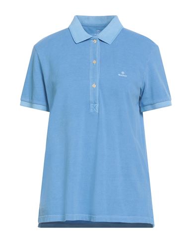 Gant Woman Polo Shirt Light Blue Size M Cotton