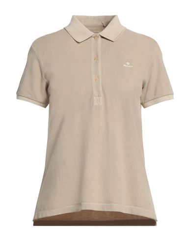 Gant Woman Polo Shirt Beige Size M Cotton
