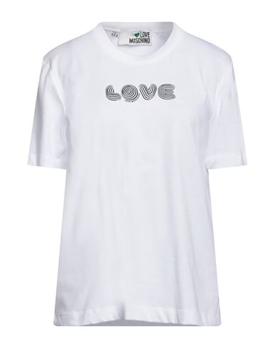 Love Moschino Woman T-shirt White Size 6 Cotton