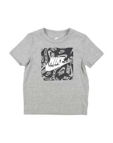 Nike Babies'  Brandmark Square Basic Ss Tee Toddler Boy T-shirt Grey Size 7 Cotton, Polyester