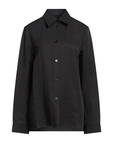 Jil Sander Woman Shirt Black Size 6 Viscose, Silk