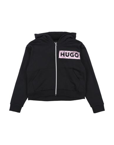 Hugo Babies'  Toddler Girl Sweatshirt Black Size 6 Cotton, Polyester, Elastane