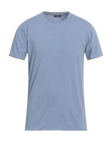 Rossopuro Man T-shirt Light Blue Size 4 Cotton, Elastic Fibres