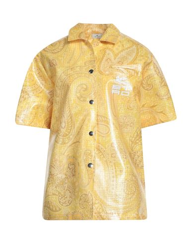 Etro Woman Shirt Yellow Size 4 Nylon, Polyurethane Coated
