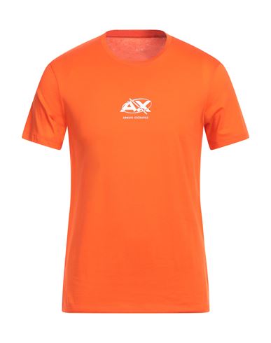 Armani Exchange Man T-shirt Orange Size L Pima Cotton In Orange