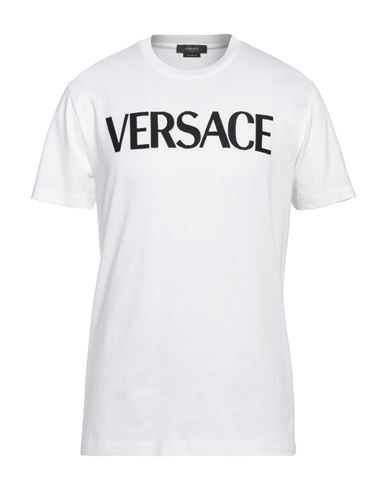 Versace Man T-shirt White Size M Cotton, Polyester